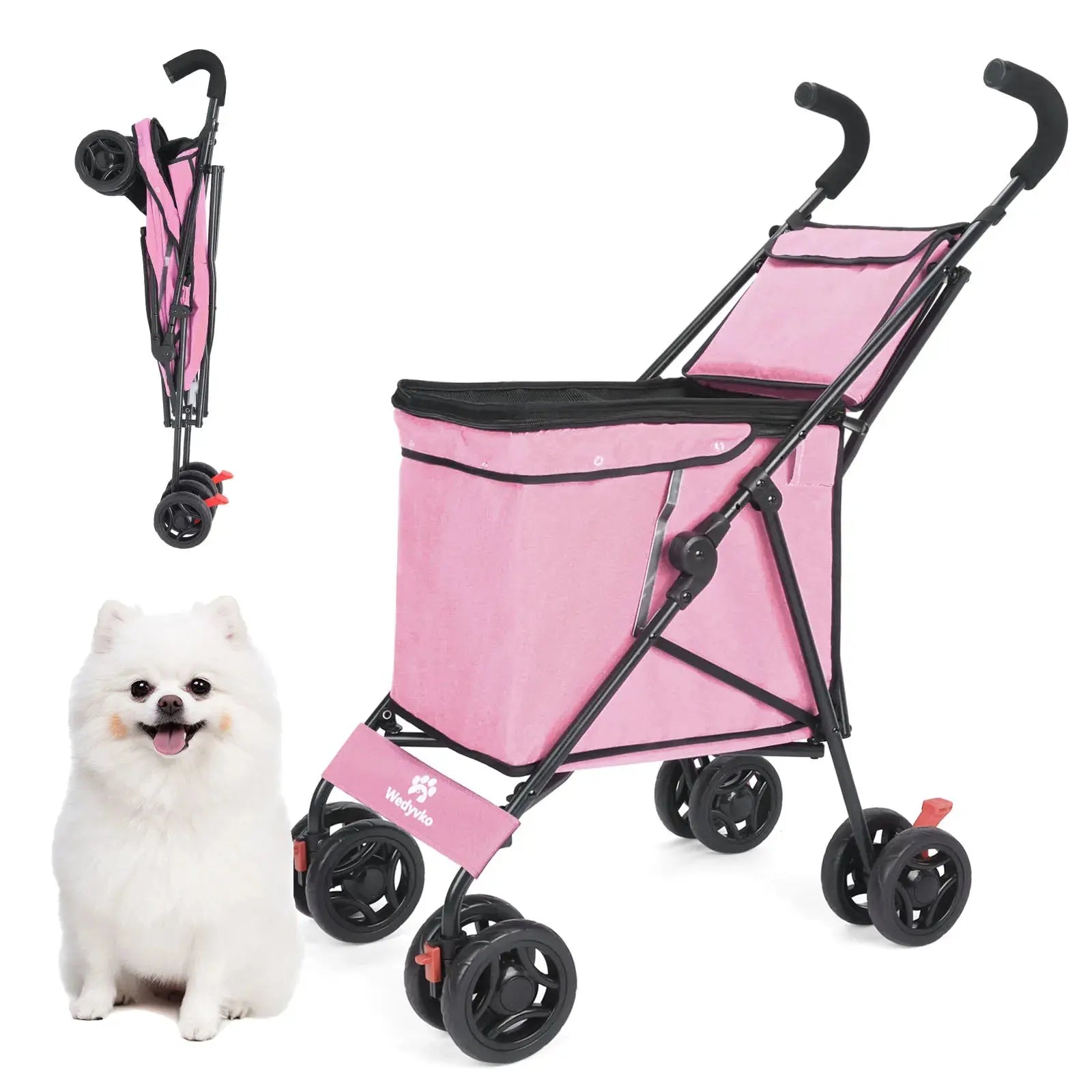 Pet Stroller M S Dog Cat Cage Jogger 4 Wheels Waterproof Puppy Travel Folding Carrier Pet Stroller Gazebo Pet Hub