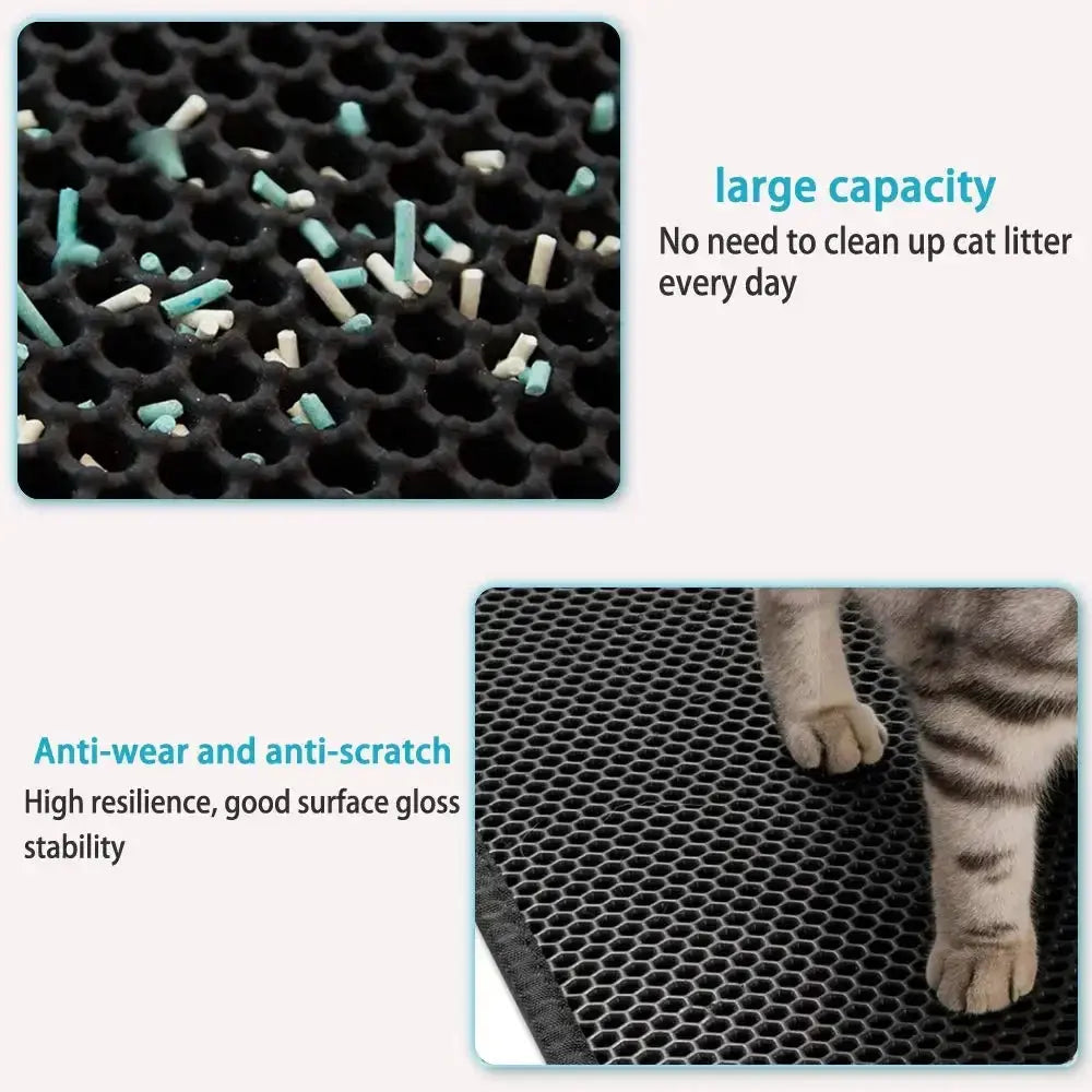 Cat Litter Mat With Gift Double Layer Waterproof Pet Litter Box Mat Non-slip Sand Cat Pad Washable Bed Mat Clean Pad Products Gazebo Pet Hub