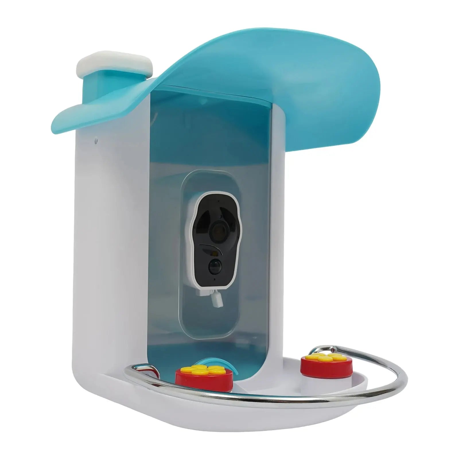 Bird Auto Capture with Solar Panel—2.4GHz WiFi(32.81ft), PIR Alert(Notify Phone), Alarm(Repel Squirrels), 4 Phones Share Gazebo Pet Hub