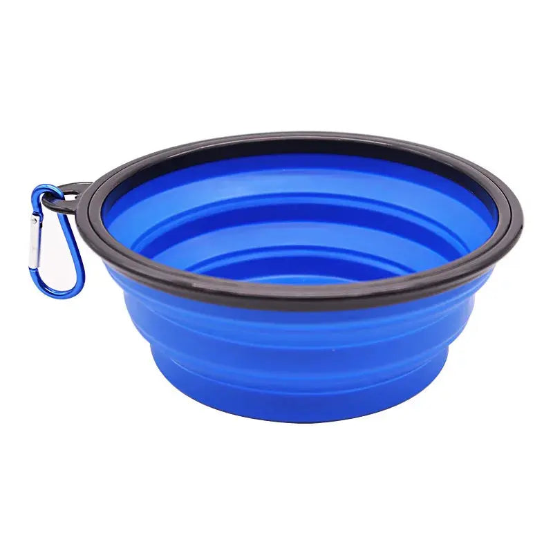 Folding Portable Silicone Dog Feeder Bowl 2 In 1 Pet Dispenser Outdoor Travel Dog Cat with Carabiner Bottle Food Water Container Gazebo Pet Hub