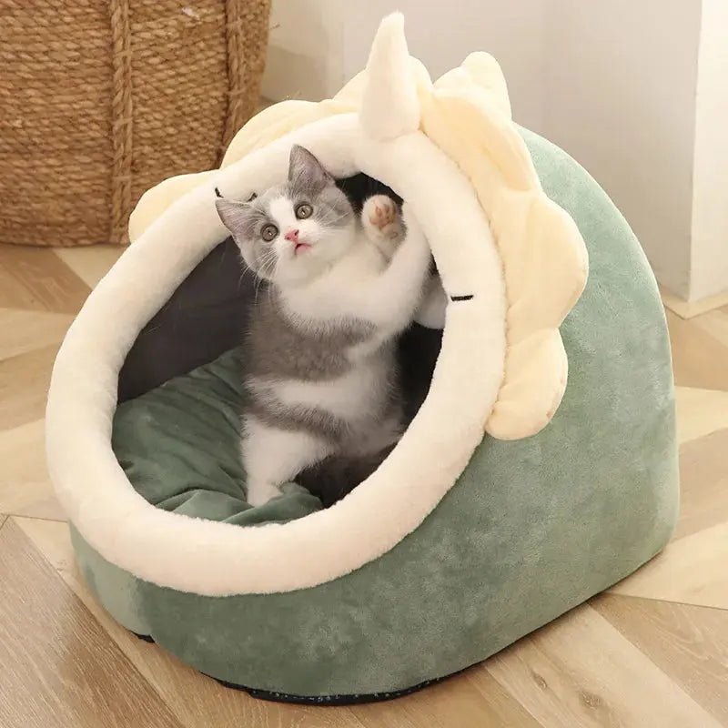Deep Sleep Cat Bed Cartoon Pet Bed Foldable Removable Washable Pet Sleeping Bed for Small Dog Mat Bag Cave Cats Bed Gazebo Pet Hub