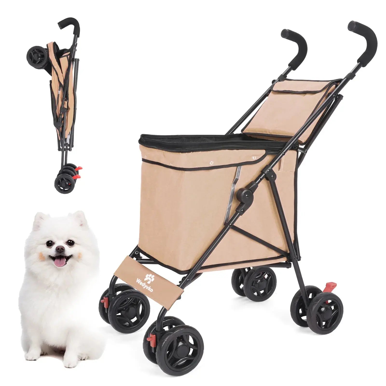 Pet Stroller M S Dog Cat Cage Jogger 4 Wheels Waterproof Puppy Travel Folding Carrier Pet Stroller Gazebo Pet Hub