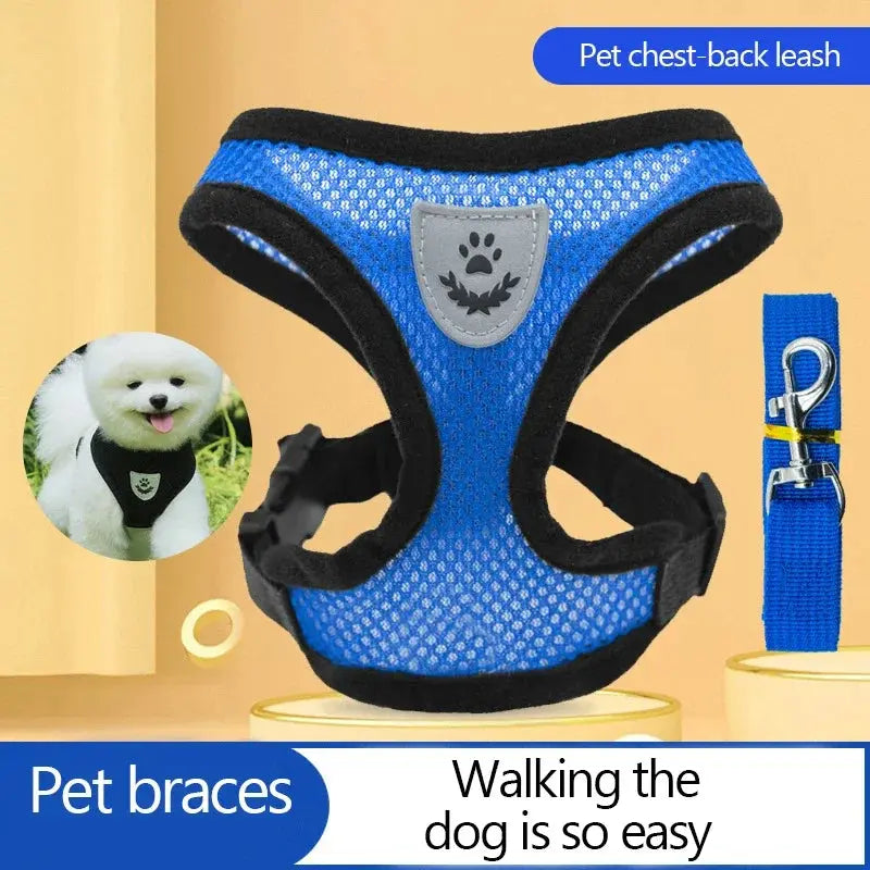 Cat Harness Vest Walking Lead Leash For Puppy Dogs Collar Polyester Adjustable Mesh Dog Harness For Small Medium Pet Accessories Gazebo Pet Hub