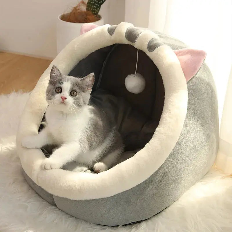 Deep Sleep Cat Bed Cartoon Pet Bed Foldable Removable Washable Pet Sleeping Bed for Small Dog Mat Bag Cave Cats Bed Gazebo Pet Hub
