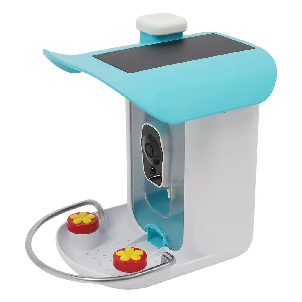 Bird Auto Capture with Solar Panel—2.4GHz WiFi(32.81ft), PIR Alert(Notify Phone), Alarm(Repel Squirrels), 4 Phones Share Gazebo Pet Hub