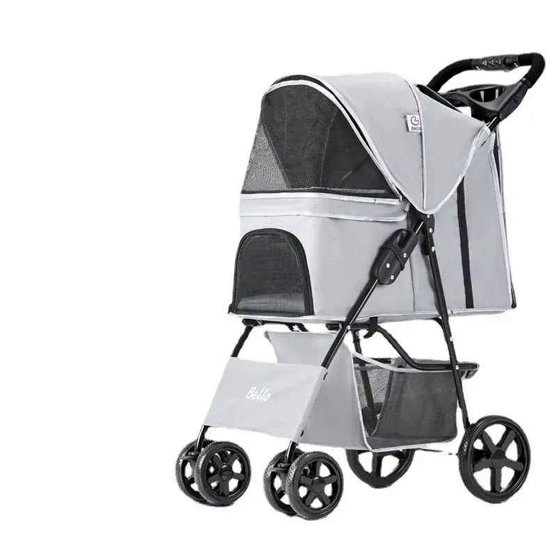 Lightweight Foldable Pet Stroller for Dogs Outdoor Travel Pure Color Pet Carrier Gazebo Pet Hub