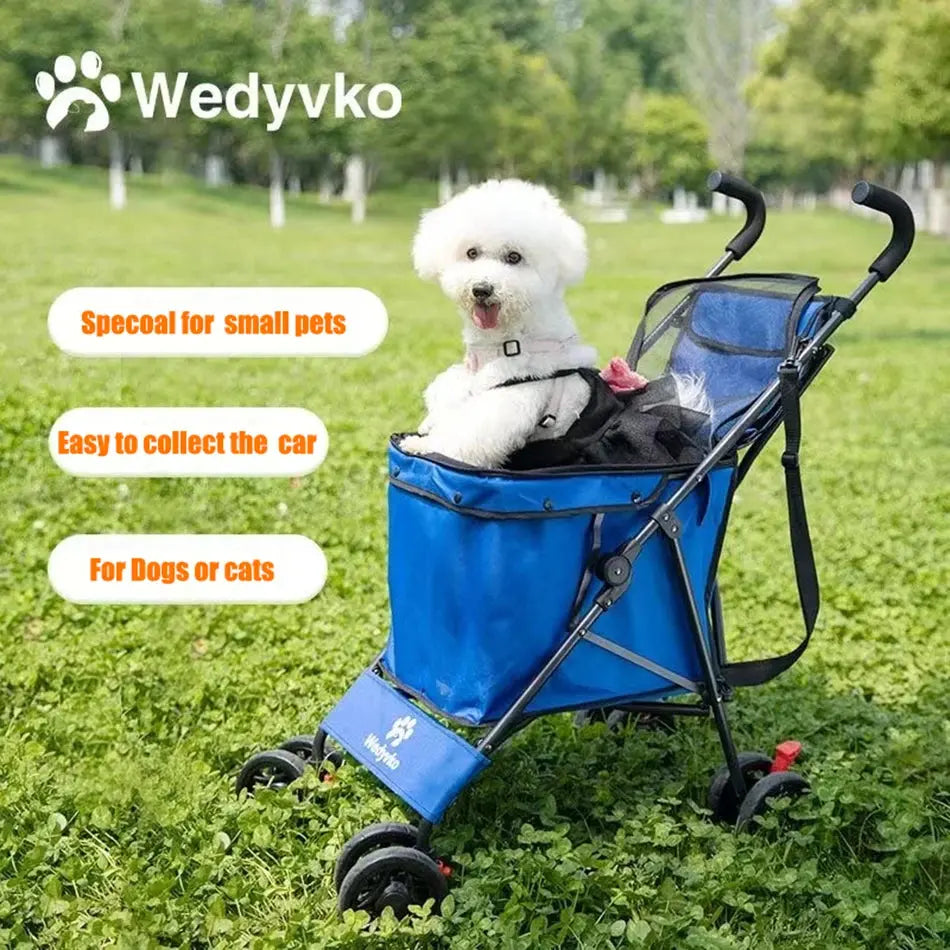 Pet Stroller M S Dog Cat Cage Jogger 4 Wheels Waterproof Puppy Travel Folding Carrier Pet Stroller Gazebo Pet Hub