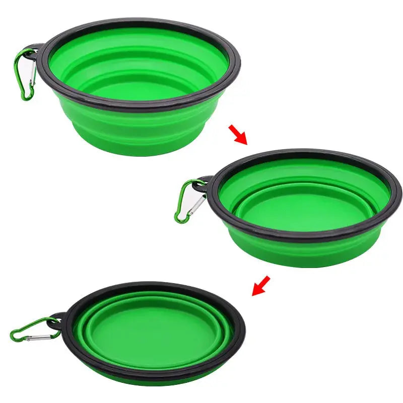 New 350ml Folding Bowl With Keychain Pet Bowl Portable Travel Dog Bowl Convenient Cat bowl Non-deformable Folding Bowl Gazebo Pet Hub