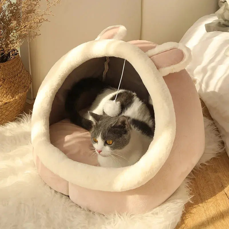 Deep Sleep Cat Bed Cartoon Pet Bed Foldable Removable Washable Pet Sleeping Bed for Small Dog Mat Bag Cave Cats Bed Gazebo Pet Hub