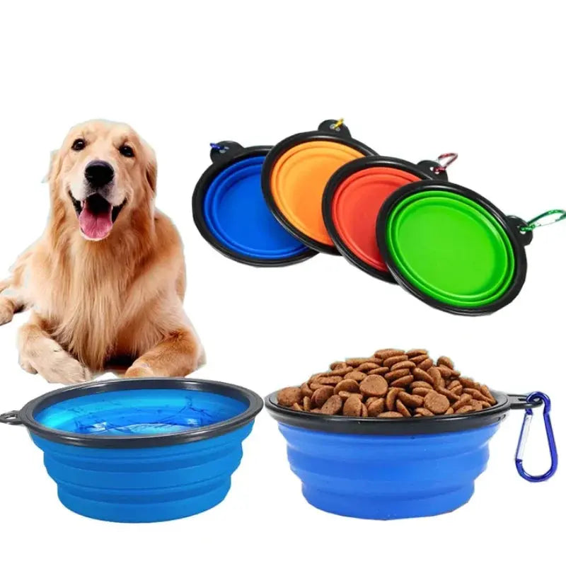 New 350ml Folding Bowl With Keychain Pet Bowl Portable Travel Dog Bowl Convenient Cat bowl Non-deformable Folding Bowl Gazebo Pet Hub