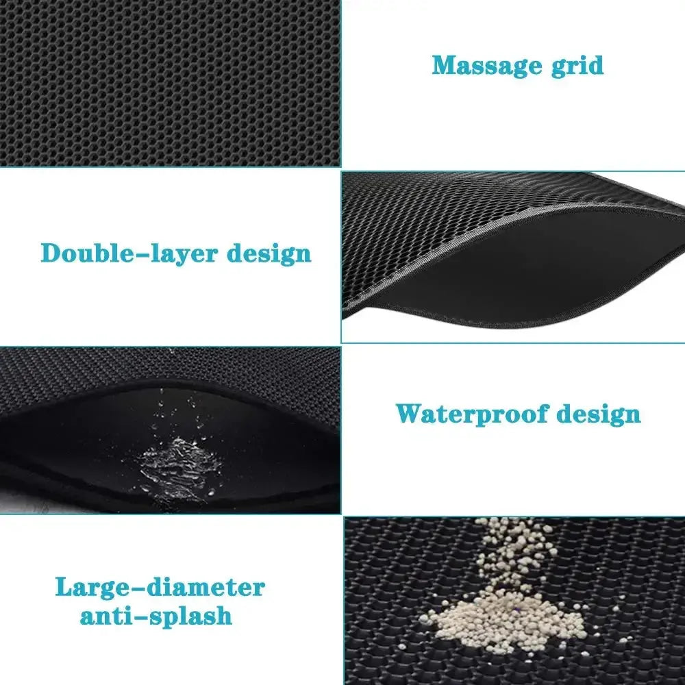 Cat Litter Mat With Gift Double Layer Waterproof Pet Litter Box Mat Non-slip Sand Cat Pad Washable Bed Mat Clean Pad Products Gazebo Pet Hub