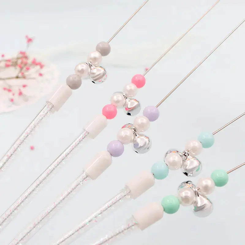 Colorful Pom Pom Cat Teaser Wand with Bell Toy Gazebo Pet Hub