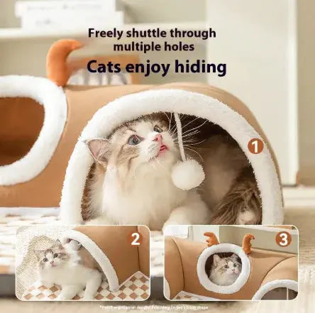 Hide-and-Seek Cat Tunnel Bed Gazebo Pet Hub