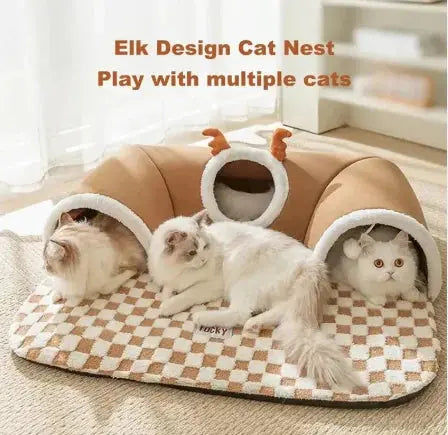 Hide-and-Seek Cat Tunnel Bed Gazebo Pet Hub