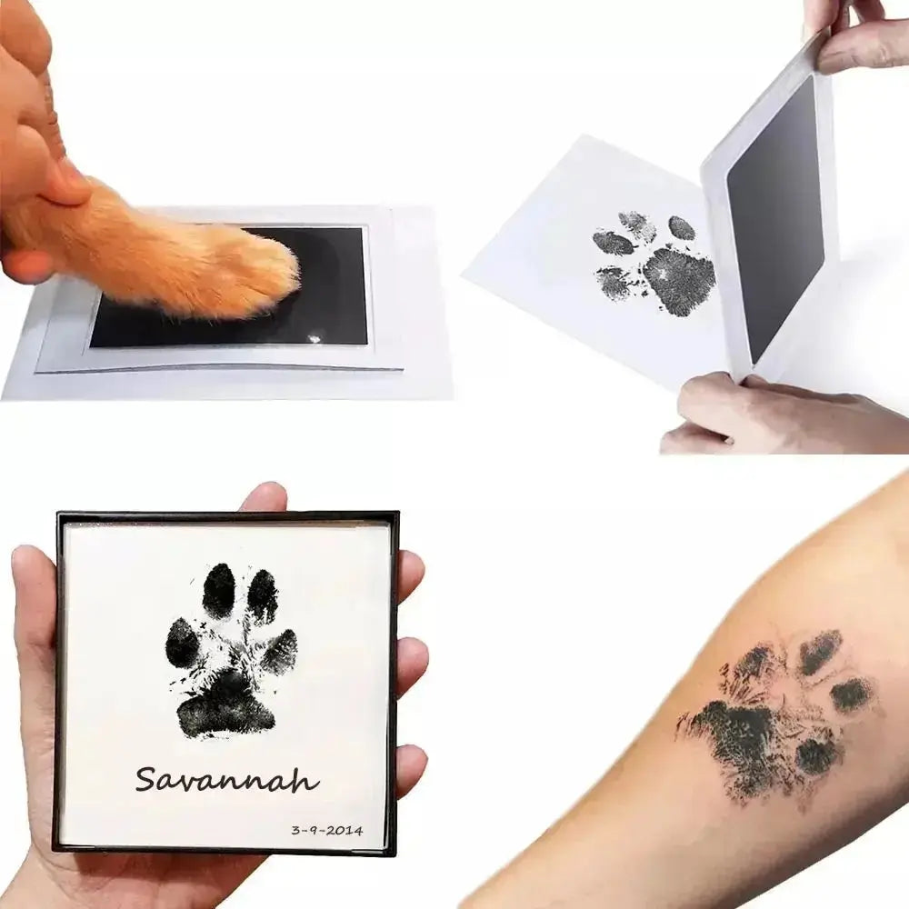 Paw Print Clean Touch Ink Pad, Dog Or Cat Pet Owner Keepsake, DIY Inkless Nose and Pawprint Impression Making Kit - Gazebo Pet Hub