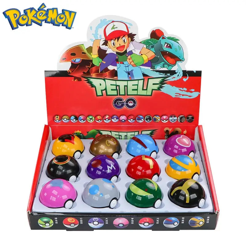 12Pcs/Set Pokemon Poke Ball Figure Toys Anime Pikachu Pocket Monster Pet Elf PVC Figurine Action Collection Model Dolls Gifts Gazebo Pet Hub