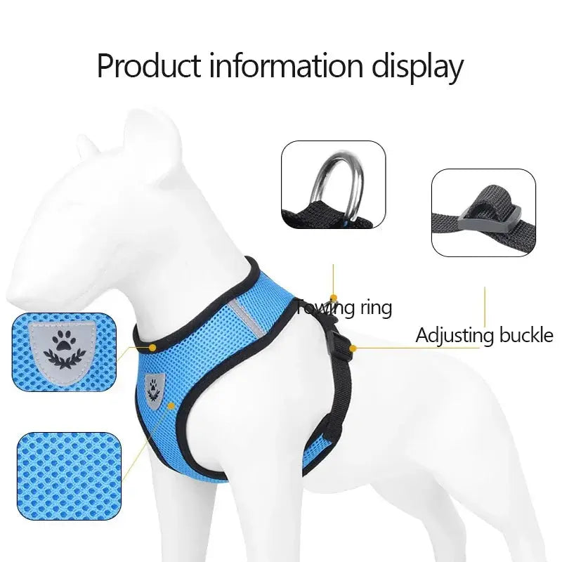 Cat Harness Vest Walking Lead Leash For Puppy Dogs Collar Polyester Adjustable Mesh Dog Harness For Small Medium Pet Accessories Gazebo Pet Hub
