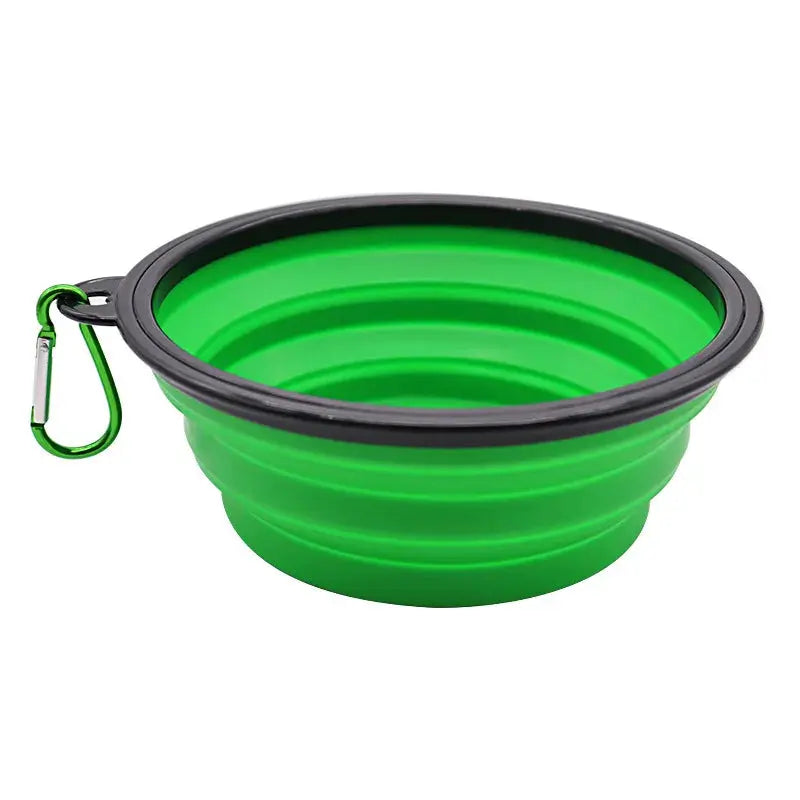 Folding Portable Silicone Dog Feeder Bowl 2 In 1 Pet Dispenser Outdoor Travel Dog Cat with Carabiner Bottle Food Water Container Gazebo Pet Hub