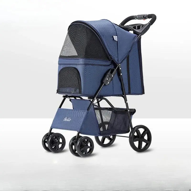 Lightweight Foldable Pet Stroller for Dogs Outdoor Travel Pure Color Pet Carrier Gazebo Pet Hub