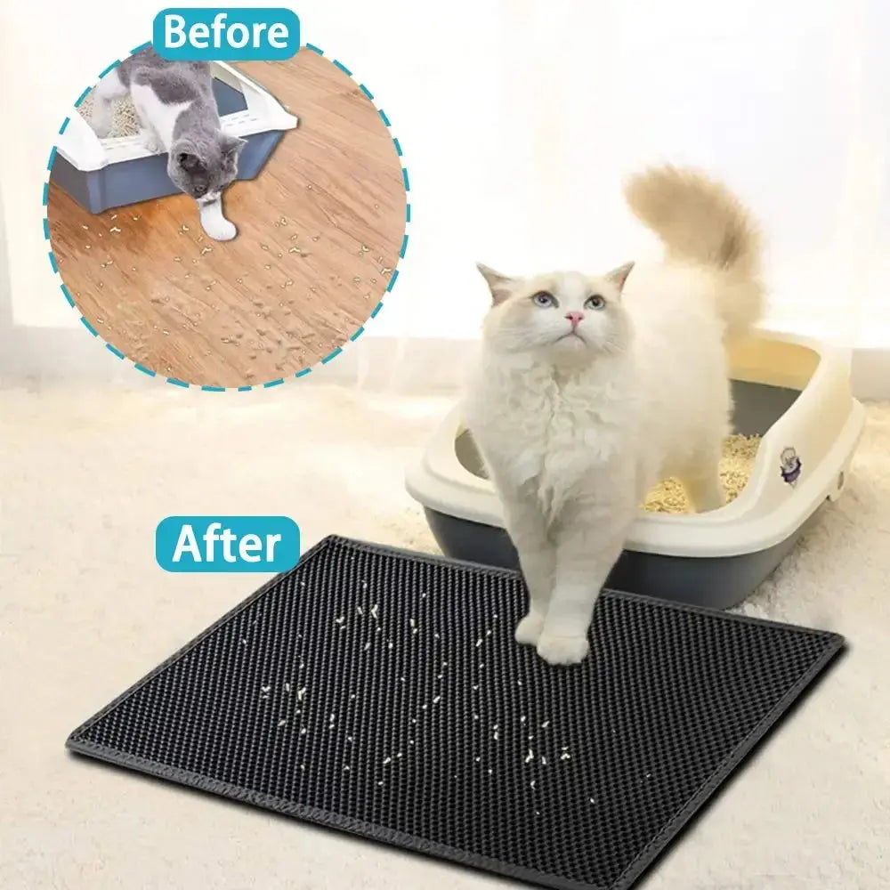 Cat Litter Mat With Gift Double Layer Waterproof Pet Litter Box Mat Non-slip Sand Cat Pad Washable Bed Mat Clean Pad Products Gazebo Pet Hub