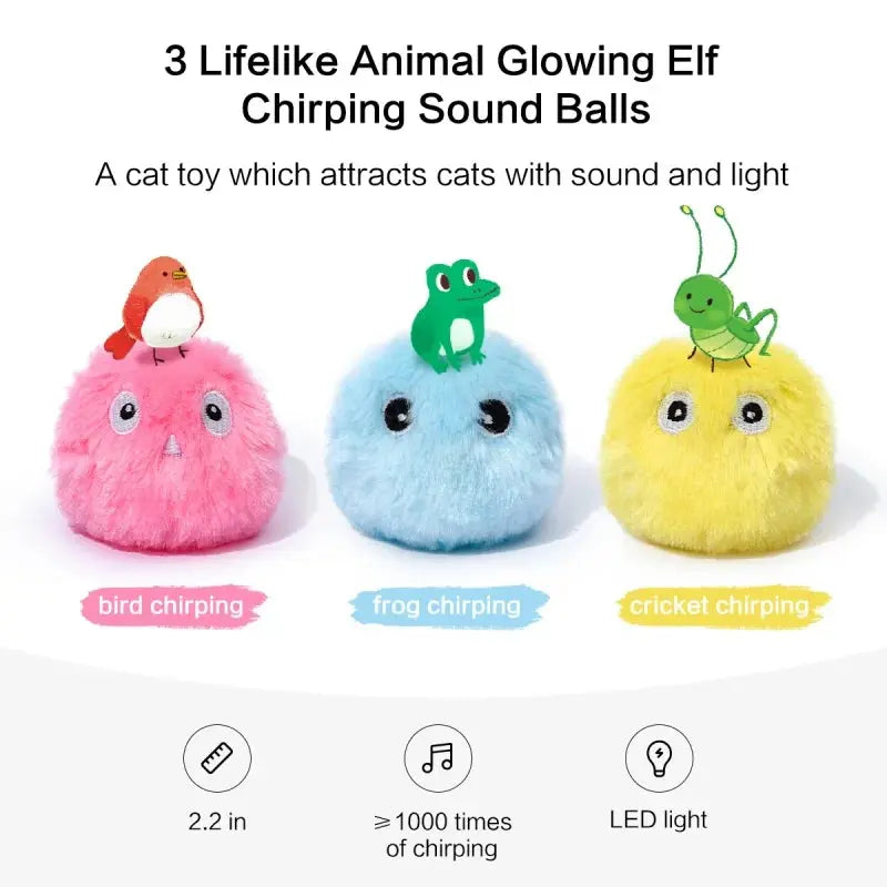 Interactive Ball Smart Cat Toys Plush Electric Catnip Training Toy Kitten Touch Sounding Pet Product Squeak Toy Ball Gazebo Pet Hub