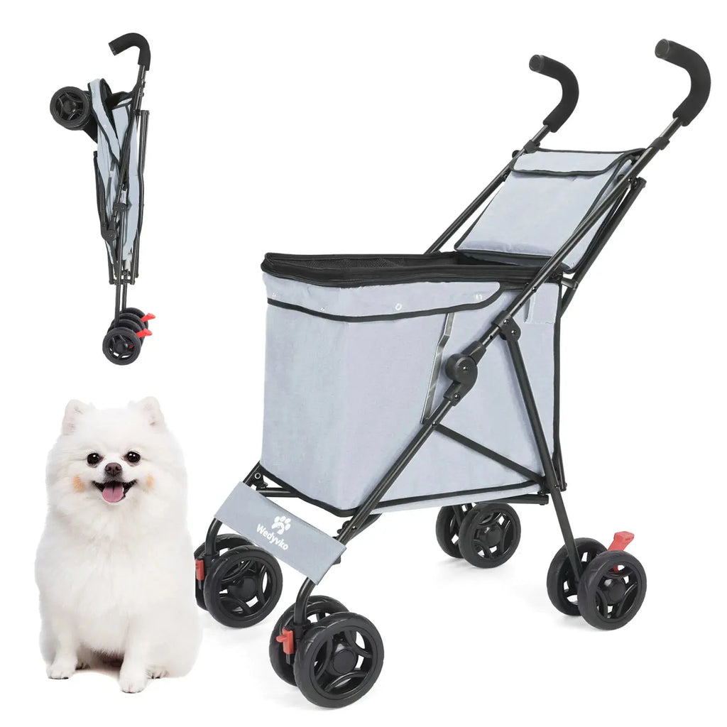 Pet Stroller M S Dog Cat Cage Jogger 4 Wheels Waterproof Puppy Travel Folding Carrier Pet Stroller Gazebo Pet Hub