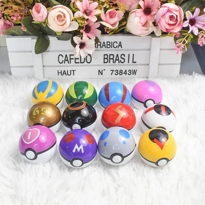 12Pcs/Set Pokemon Poke Ball Figure Toys Anime Pikachu Pocket Monster Pet Elf PVC Figurine Action Collection Model Dolls Gifts Gazebo Pet Hub