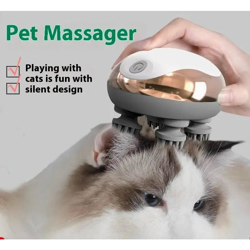 Electric Cat Head Massager Pet Grooming Tool Relaxation Device for Cats Dogs Headwear with Soothing Function Gazebo Pet Hub