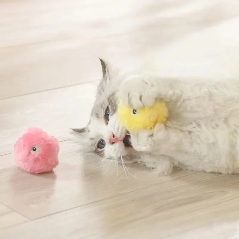 Interactive Ball Smart Cat Toys Plush Electric Catnip Training Toy Kitten Touch Sounding Pet Product Squeak Toy Ball Gazebo Pet Hub