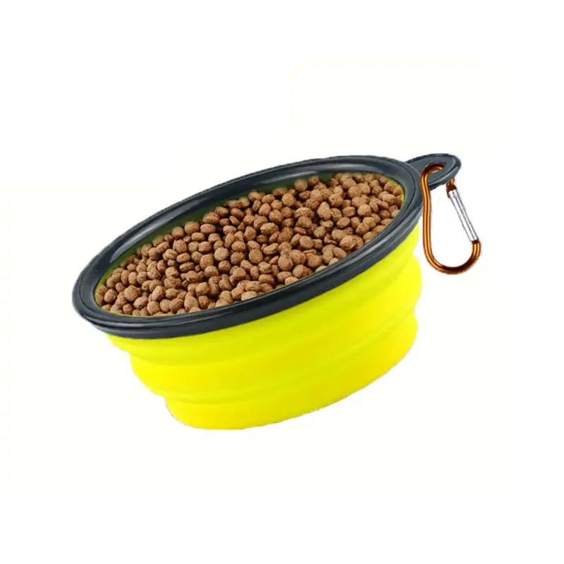 New 350ml Folding Bowl With Keychain Pet Bowl Portable Travel Dog Bowl Convenient Cat bowl Non-deformable Folding Bowl Gazebo Pet Hub