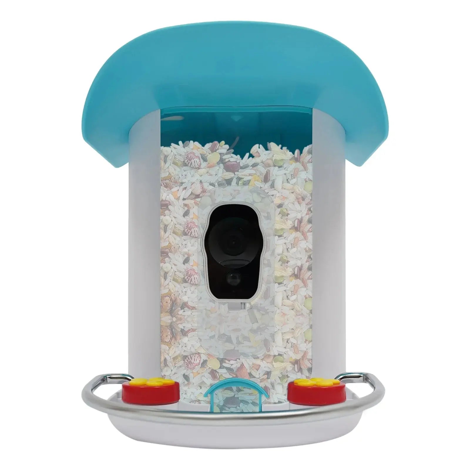 Bird Auto Capture with Solar Panel—2.4GHz WiFi(32.81ft), PIR Alert(Notify Phone), Alarm(Repel Squirrels), 4 Phones Share Gazebo Pet Hub