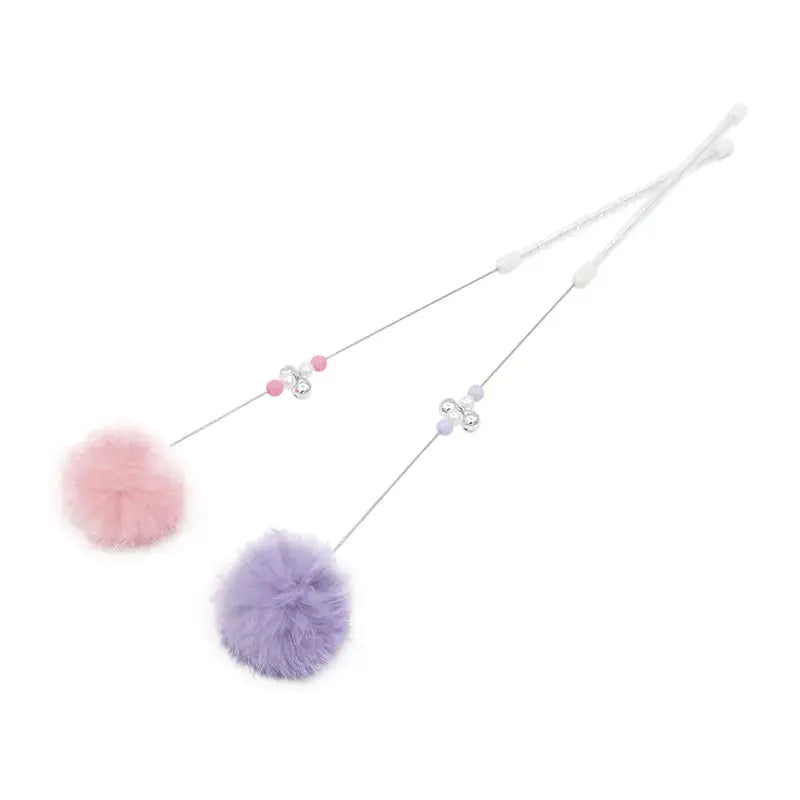 Colorful Pom Pom Cat Teaser Wand with Bell Toy Gazebo Pet Hub