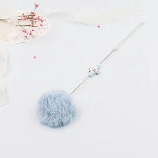 Colorful Pom Pom Cat Teaser Wand with Bell Toy Gazebo Pet Hub