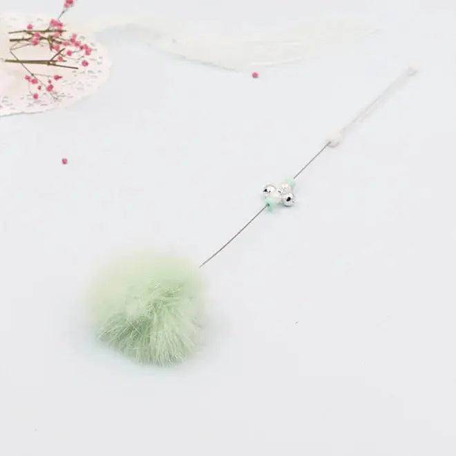 Colorful Pom Pom Cat Teaser Wand with Bell Toy Gazebo Pet Hub